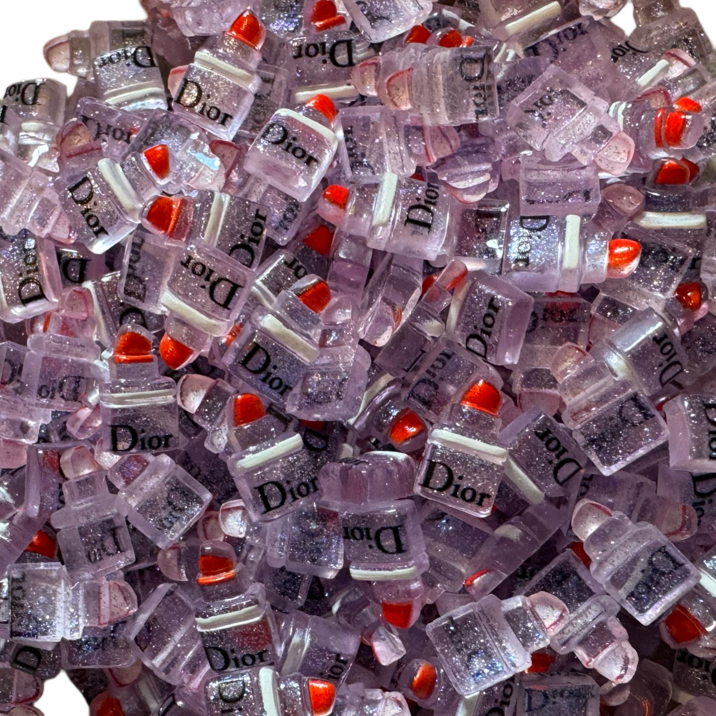 CC, LV or DD Resin Designer Inspired Lipstick Nail Charms or Cabochons for DYI Phone Cases, Scrapbook, Hair Accessories, or Make Your Own Beads!