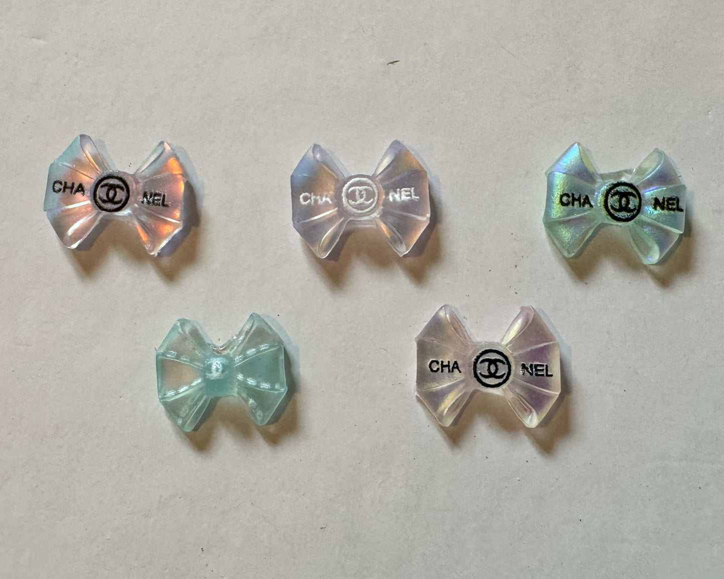CC Resin Designer Inspired Transparent Bows Nail Charms or Cabochons for DYI Phone Cases, Scrapbook, Hair Accessories, or Make Your Own Beads!