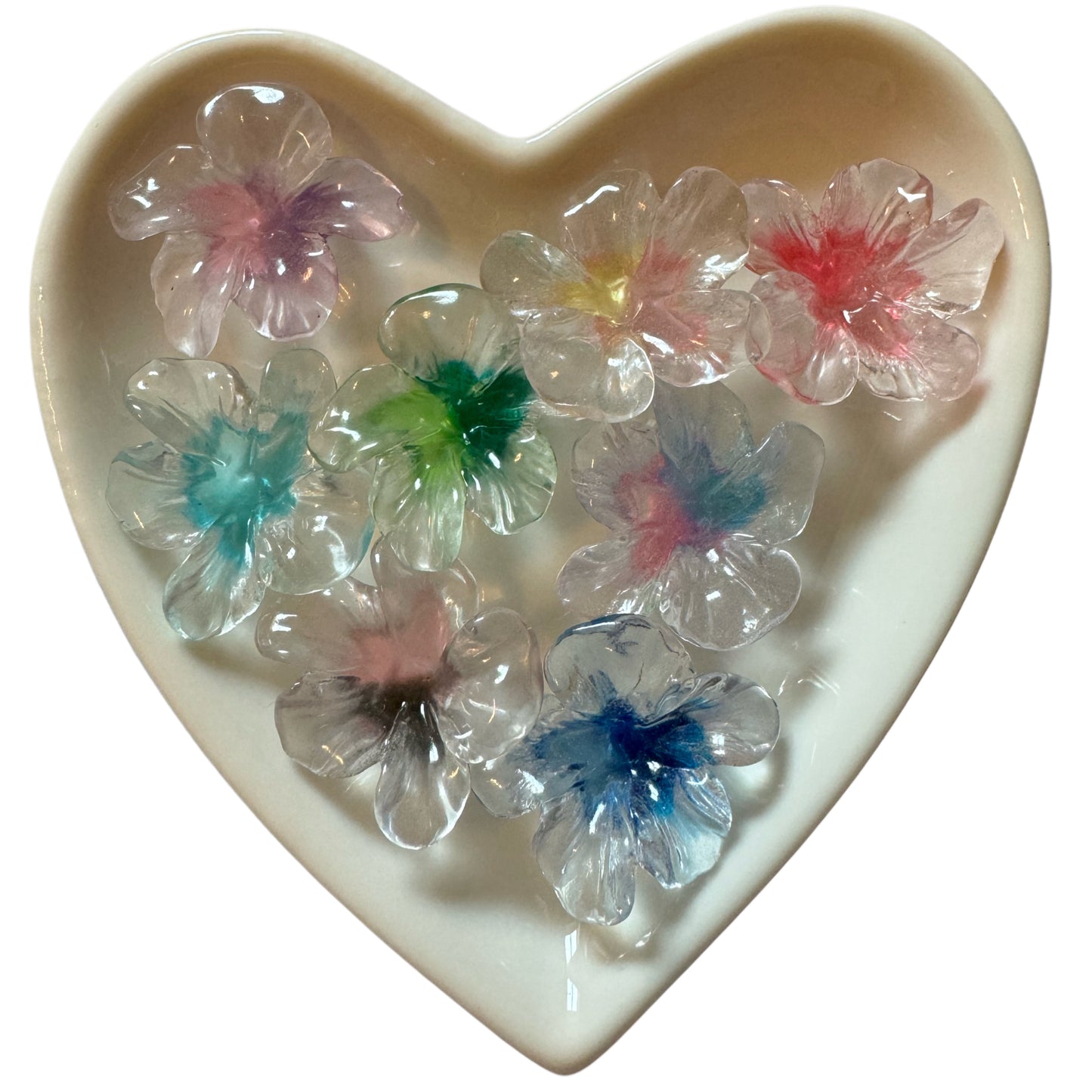 20mm Transparent Luminous Resin Open Blossom Flower Flatback Cabochon. Perfect for Your DIY Projects for Water Bottles, Phone Cases & More!