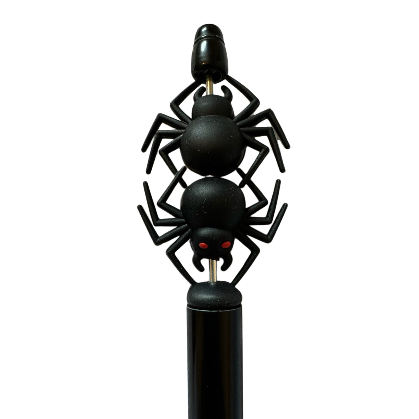 Scary 3d Black Spider with Red Eyes Halloween Horror Silicone Focal Bead for Beadable Pens, Stylus, Keychains and More!