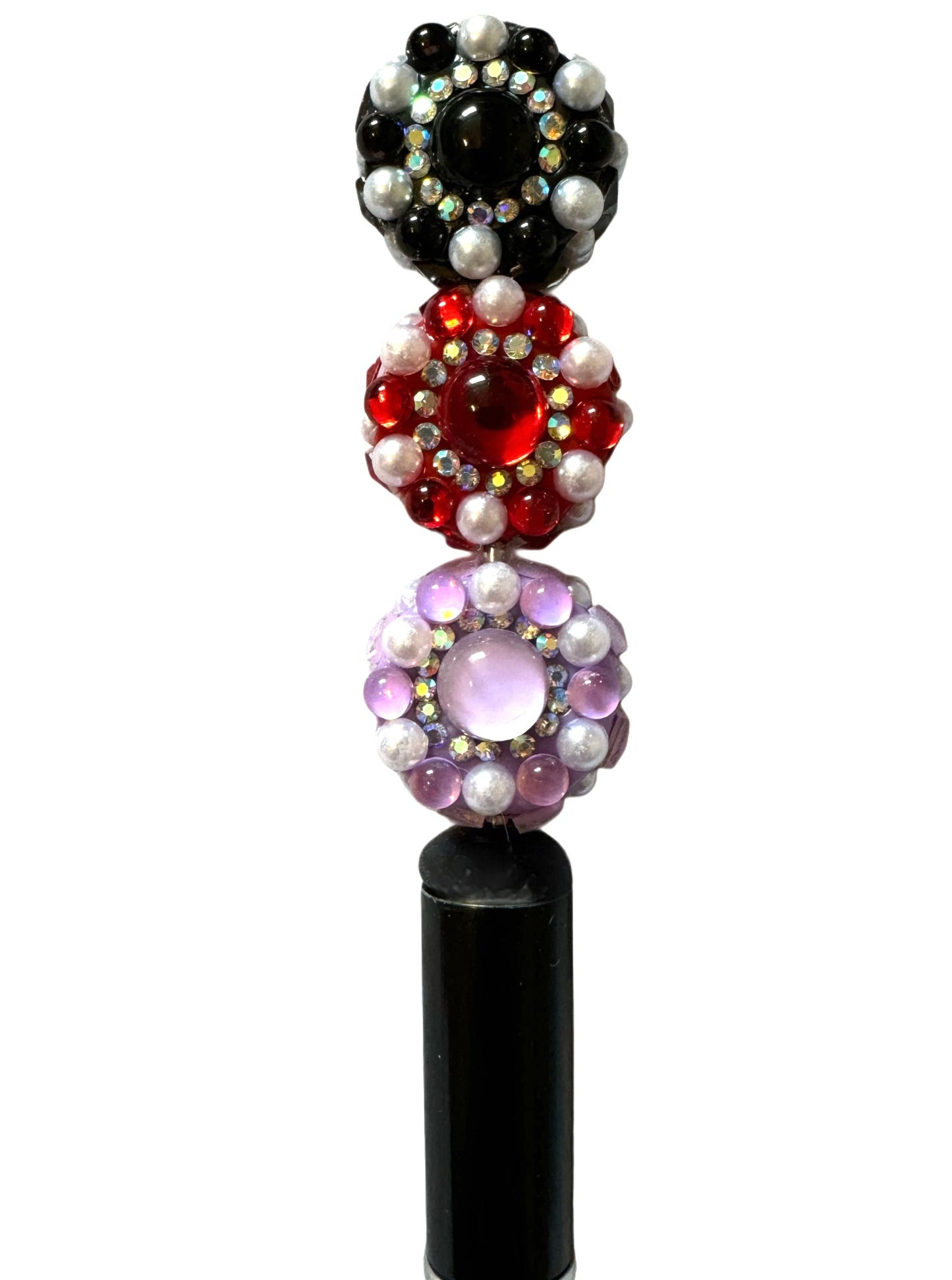 5 Pieces Unusual 21mm Round Flower Like Beads with Large Center Rhinestone and Pearls for Beadable Pen Keychain Bracelet Earrings and More!