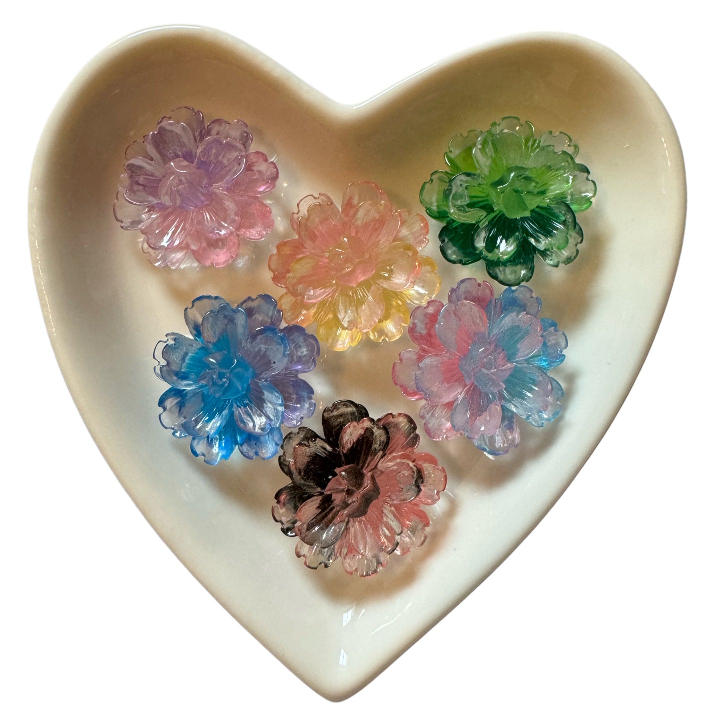 23mm Transparent Luminous Resin Wild Rose Flower Flatback Cabochon. Perfect for Your DIY Projects for Water Bottles, Phone Cases & More!