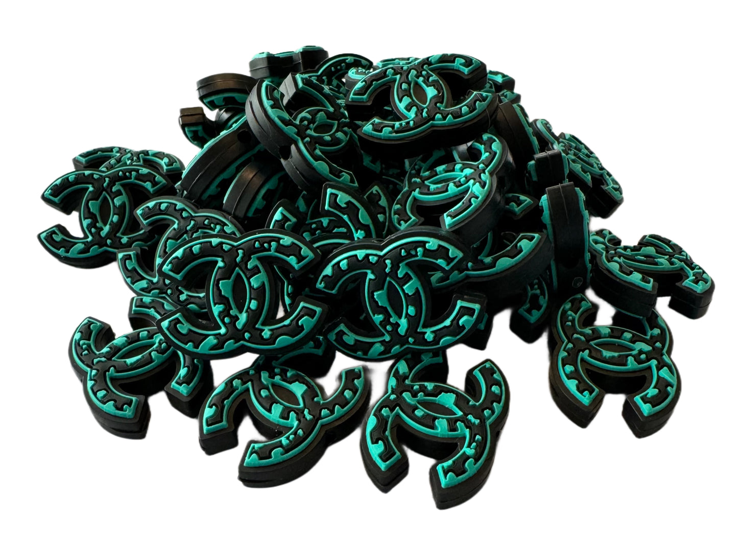 CC Animal Print Designer Inspired Silicone Focal Bead for Beadable Pens, Stylus, Pencils, Keychains and More