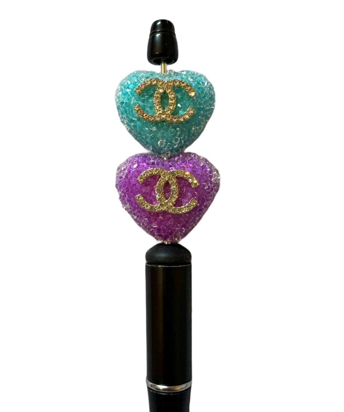 CC Sugar Heart Designer Inspired Bead for Beadable Pens, Stylus, Pencils, Keychains and More!