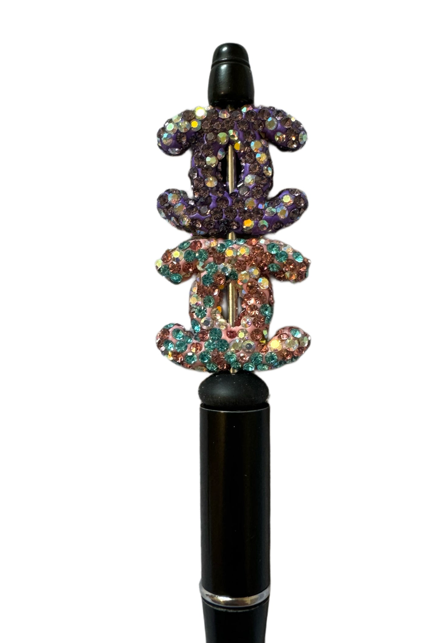 CC Rhinestone Letters Designer Inspired Bead for Beadable Pens, Stylus, Pencils, Keychains and More!