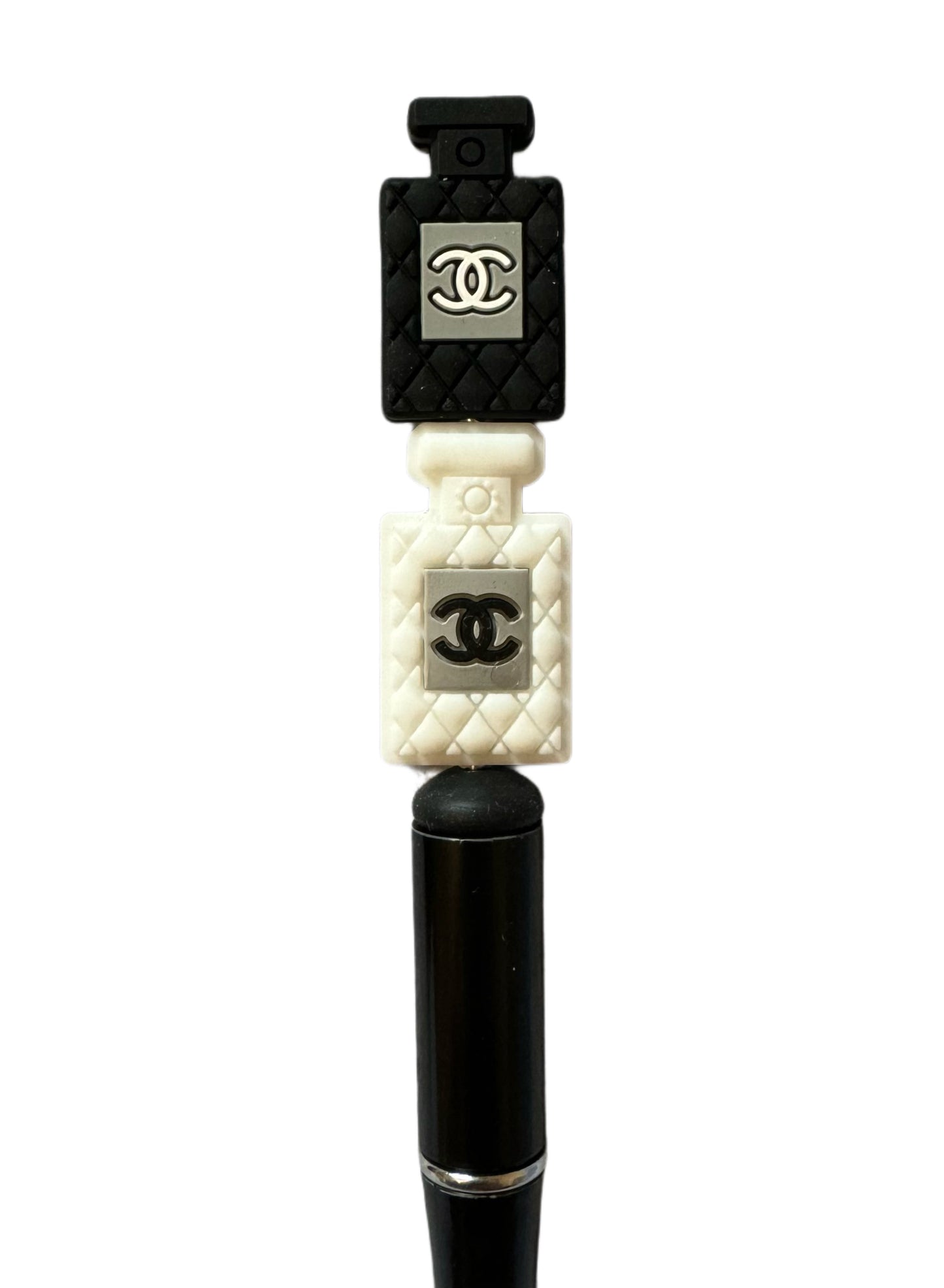 CC Perfume Bottle Designer Inspired Silicone Focal Bead for Beadable Pens, Stylus, Pencils, Keychains and More