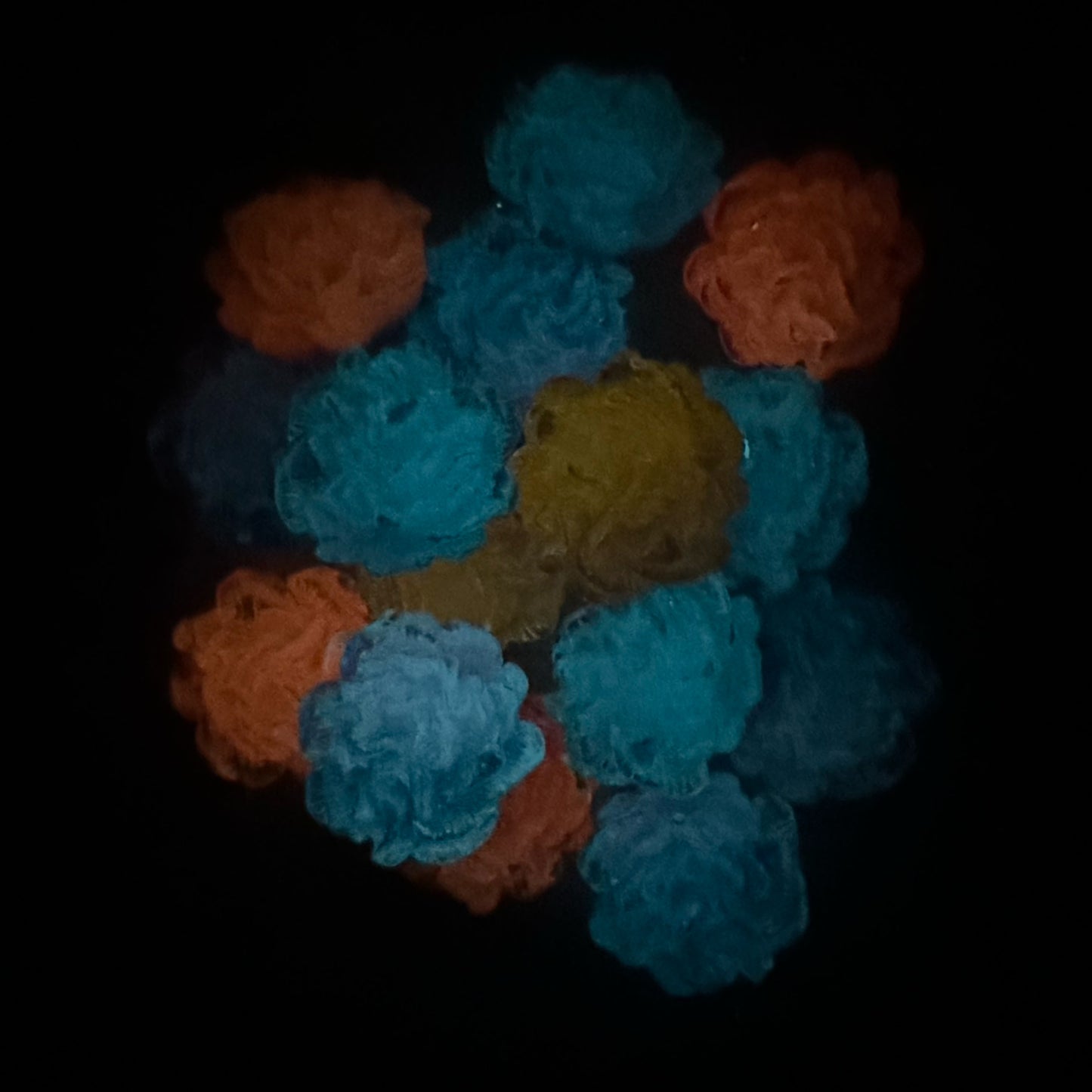 35mm Lightly Luminous Large Ruffled Flower Flatback Cabochon Perfect for Your DYI Projects with Phone Cases Water Bottles and More!