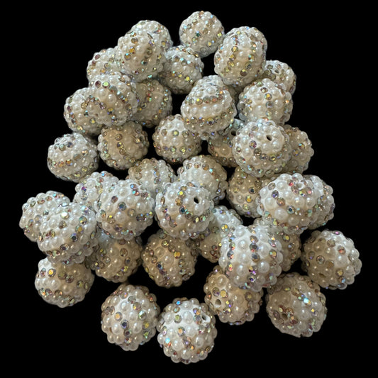 Fancy 16mm Small Pearl and Rhinestone Bead Mix for Beadable Pen Stylus Keychain Bracelet and more for Your DIY Creations