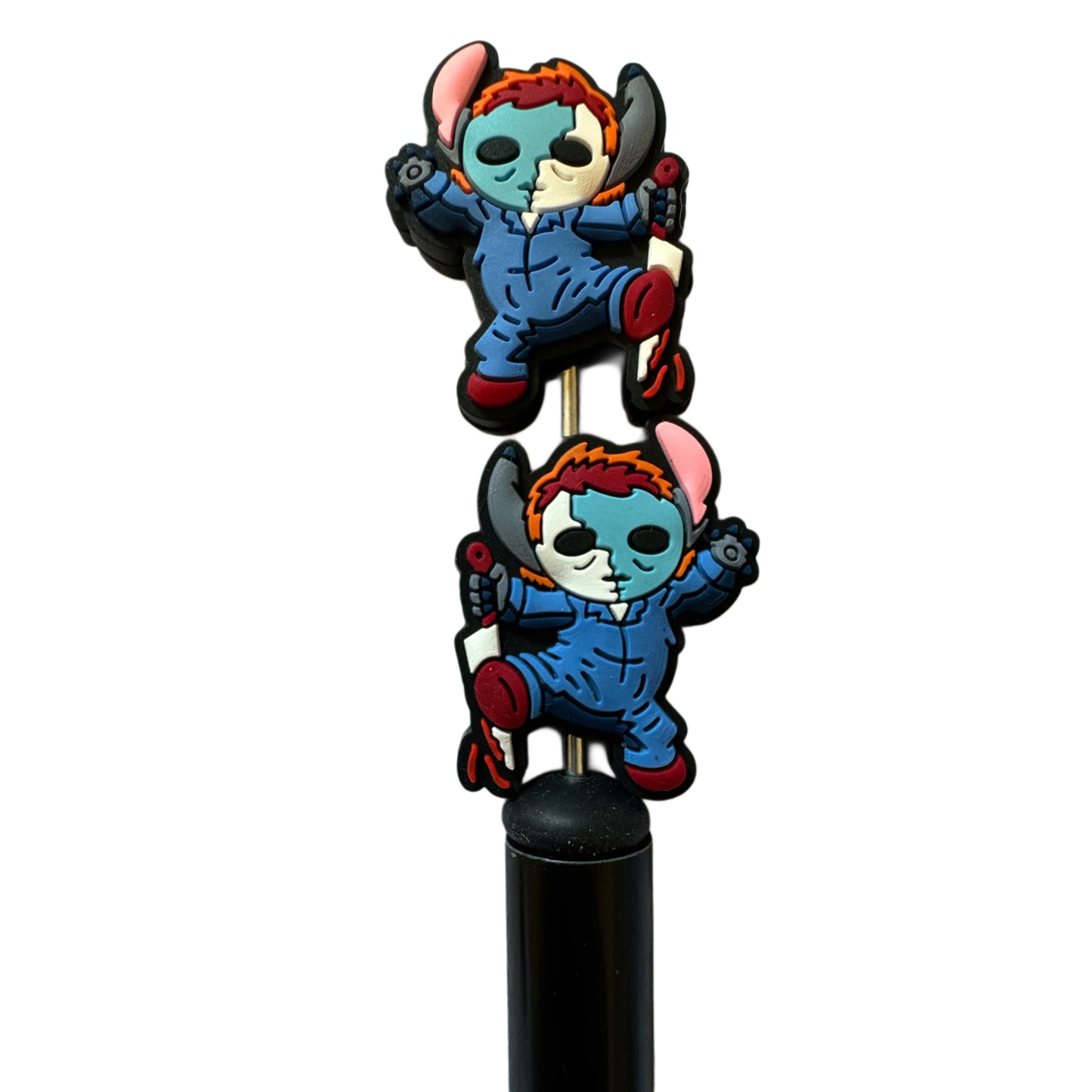 Stitch as Michael Myers Scary but Cute Halloween Horror Character Silicone Focal Bead for Beadable Pens, Keychains and More!