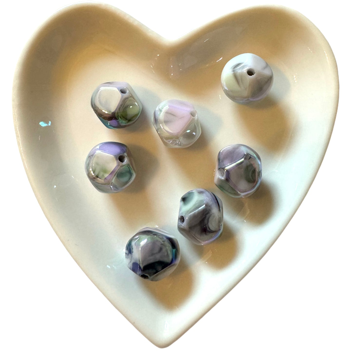 10 Pieces of Unusual Cylindrical Shaped Grey Marble Acrylic Beads for Earrings, Phone Straps and More for Your DIY Creations.