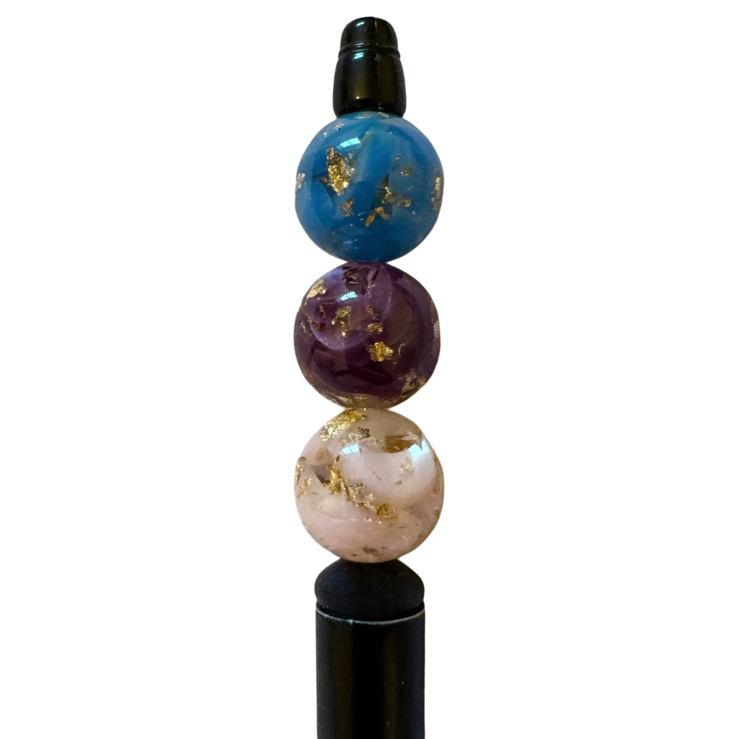 10 Pieces Gold Vein Acrylic Bead for Beadable Pen Stylus Keychain Bracelet for Your DIY Creations