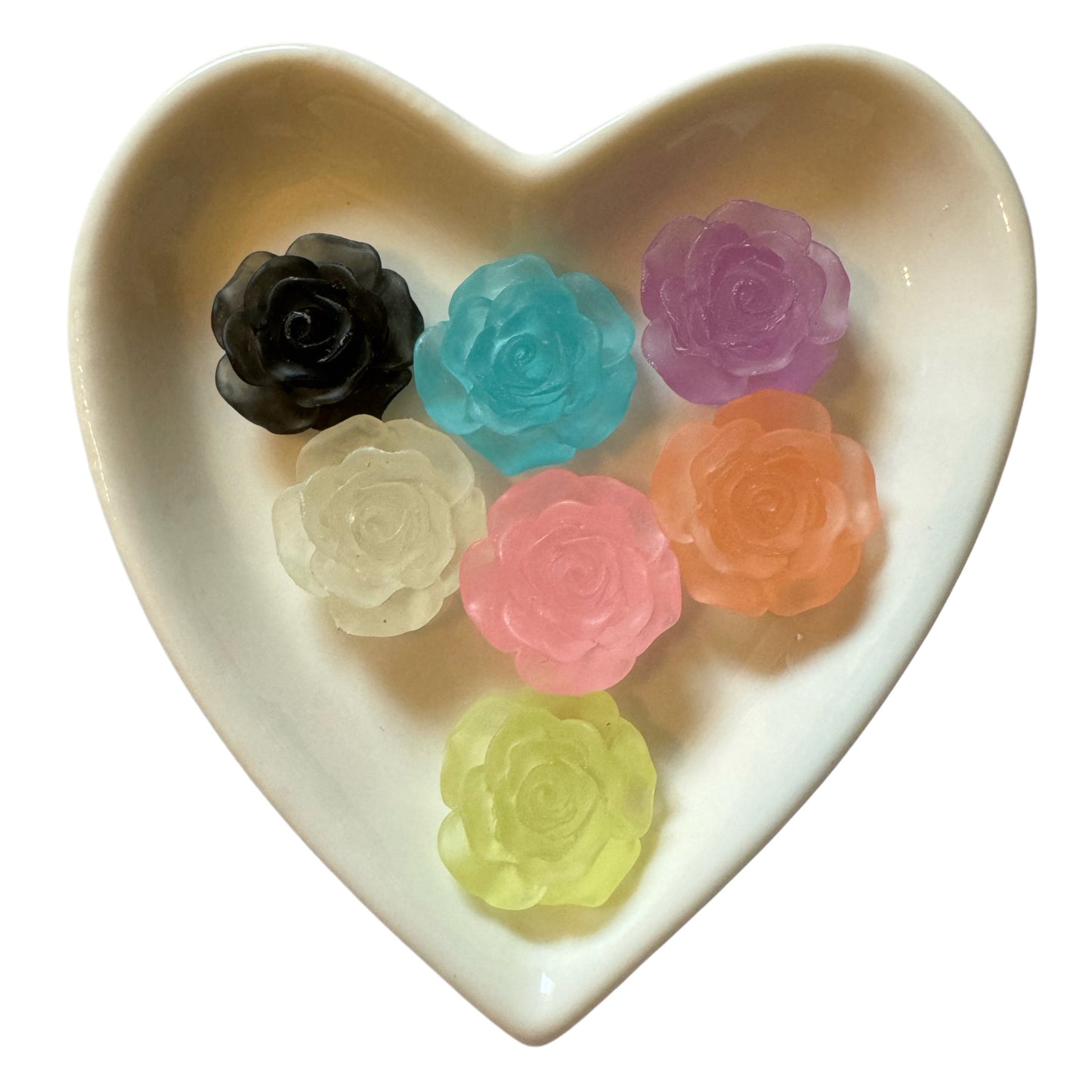 19mm Luminous Resin Flat Rose Flower Flatback Cabochon. Perfect for Your DIY Projects for Phone Cases, Water Bottles, Hair Accessory & More!