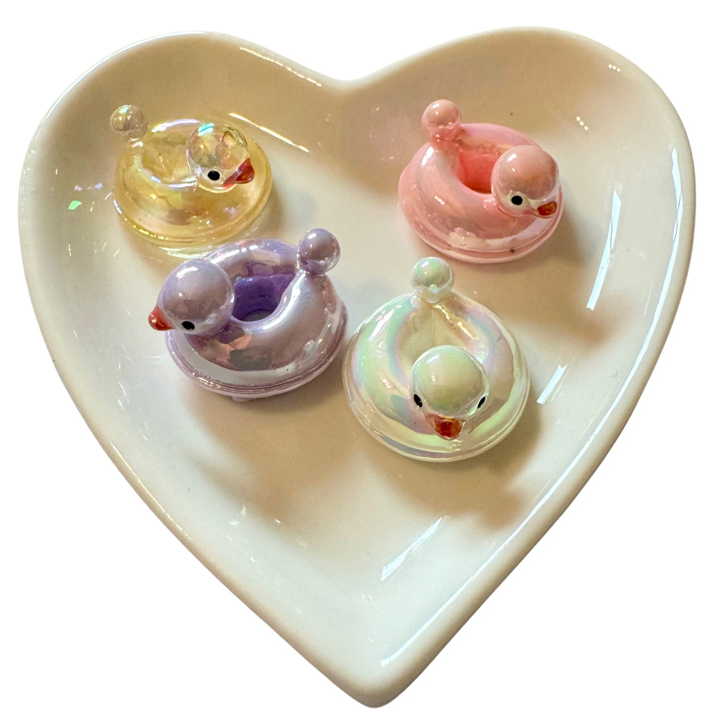 3D Cute Innertube Duck Bead with AB Coating for Beadable Pen Stylus Keychain Bracelet and More! Rubber Duckie Style Cruising Ducks