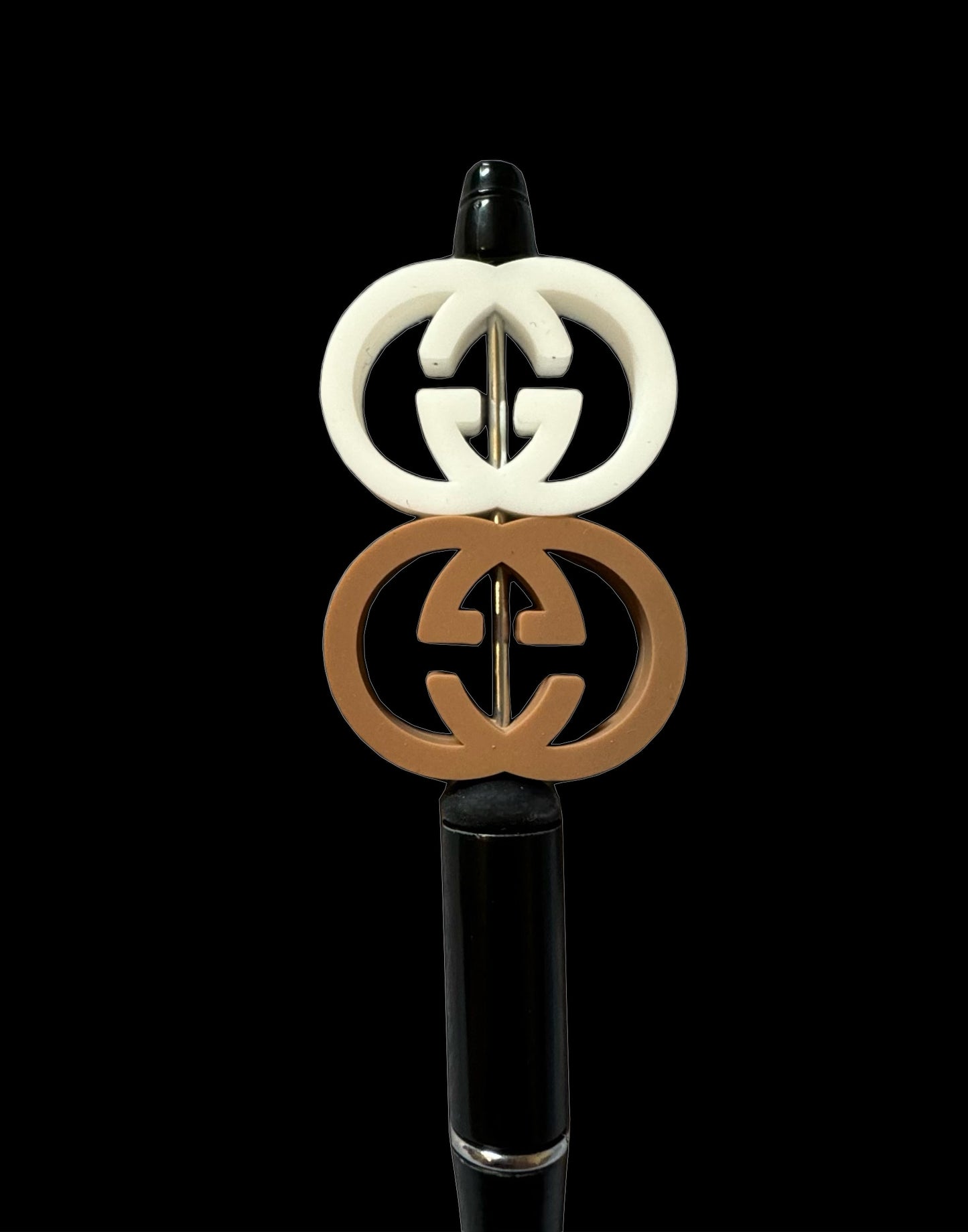 GG Letters Designer Inspired Silicone Focal Bead for Beadable Pens, Stylus, Pencils, Keychains and More