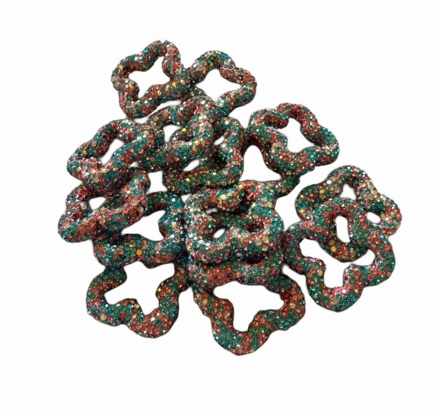 LV Rhinestone Clover Designer Inspired Bead for Earrings, Keychains, Phone Straps and More!