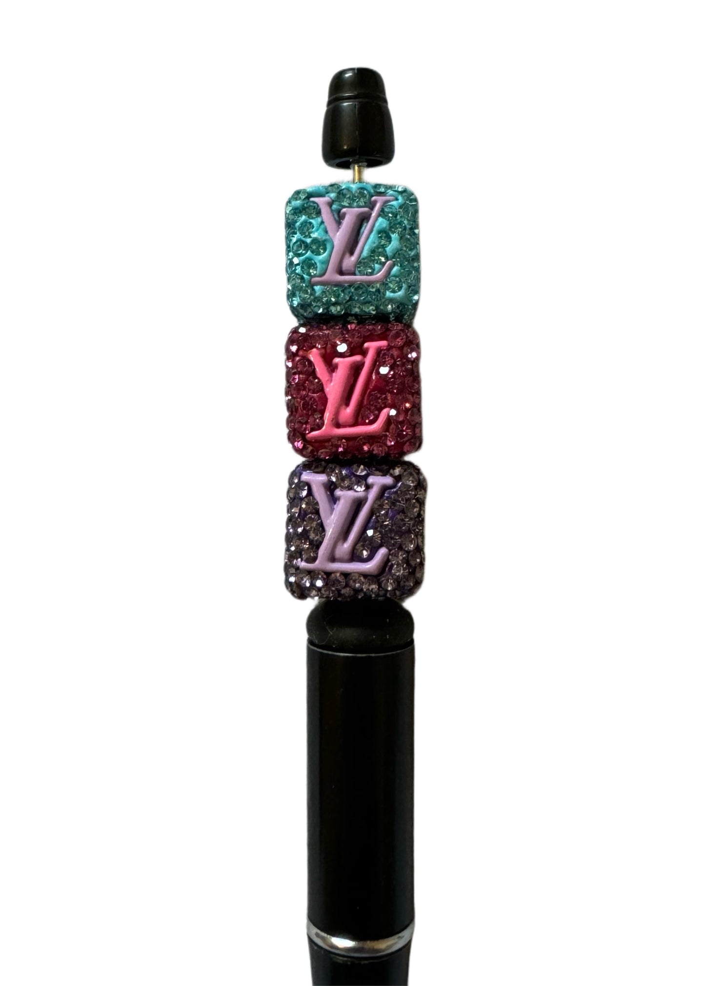 LV Rhinestone Cube Designer Inspired Bead for Beadable Pens, Stylus, Pencils, Keychains and More!