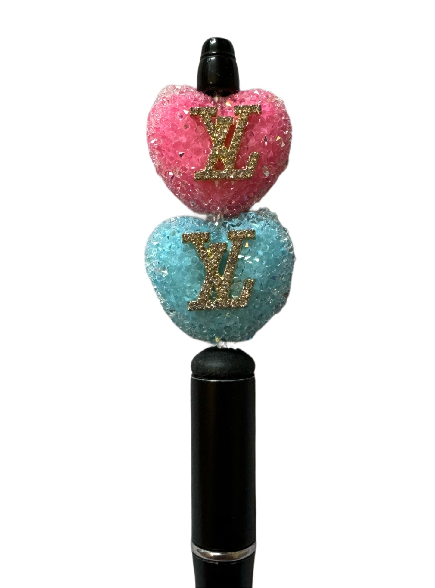 LV Sugar Heart Designer Inspired Bead for Beadable Pens, Stylus, Pencils, Keychains and More!