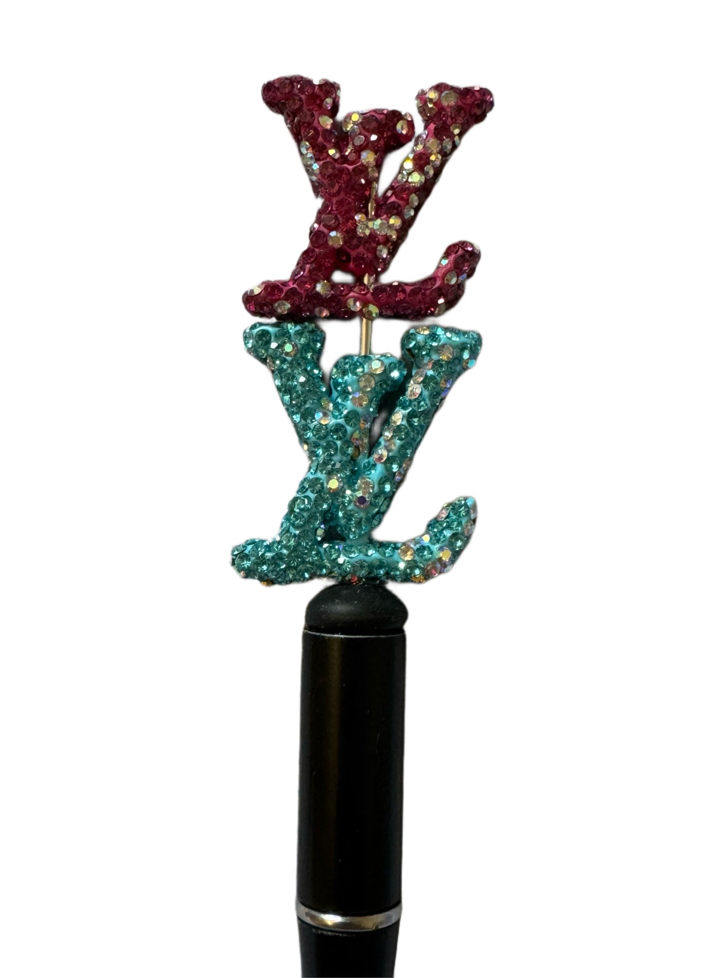 LV Rhinestone Letters Designer Inspired Bead for Beadable Pens, Stylus, Pencils, Keychains and More!