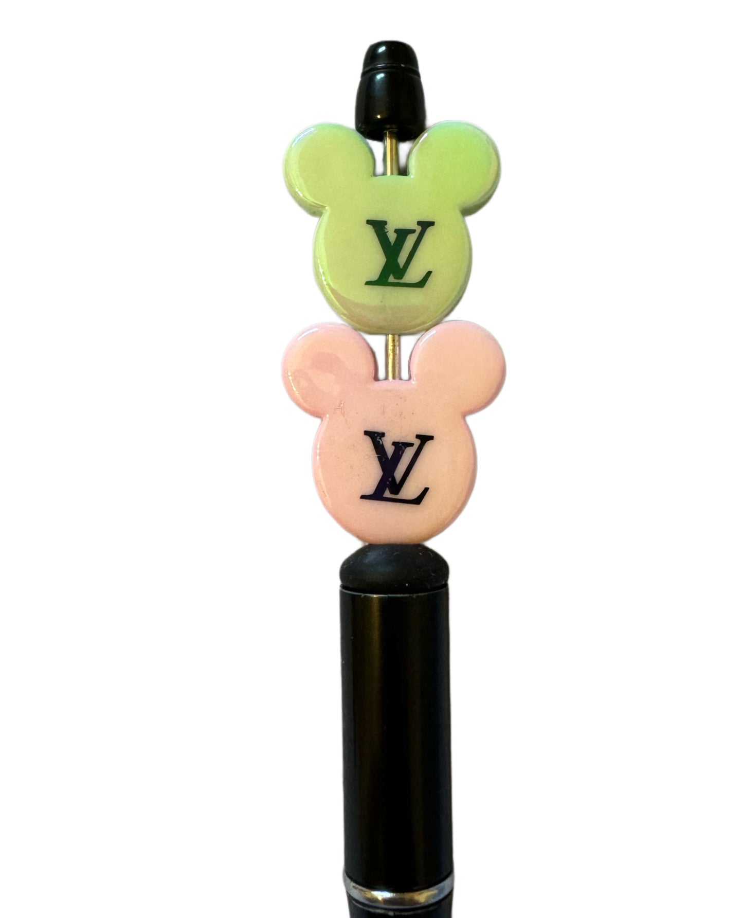 LV Mickey Mouse Head Designer Inspired Acrylic Beads for Beadable Pens, Stylus, Pencils, Keychains and More!
