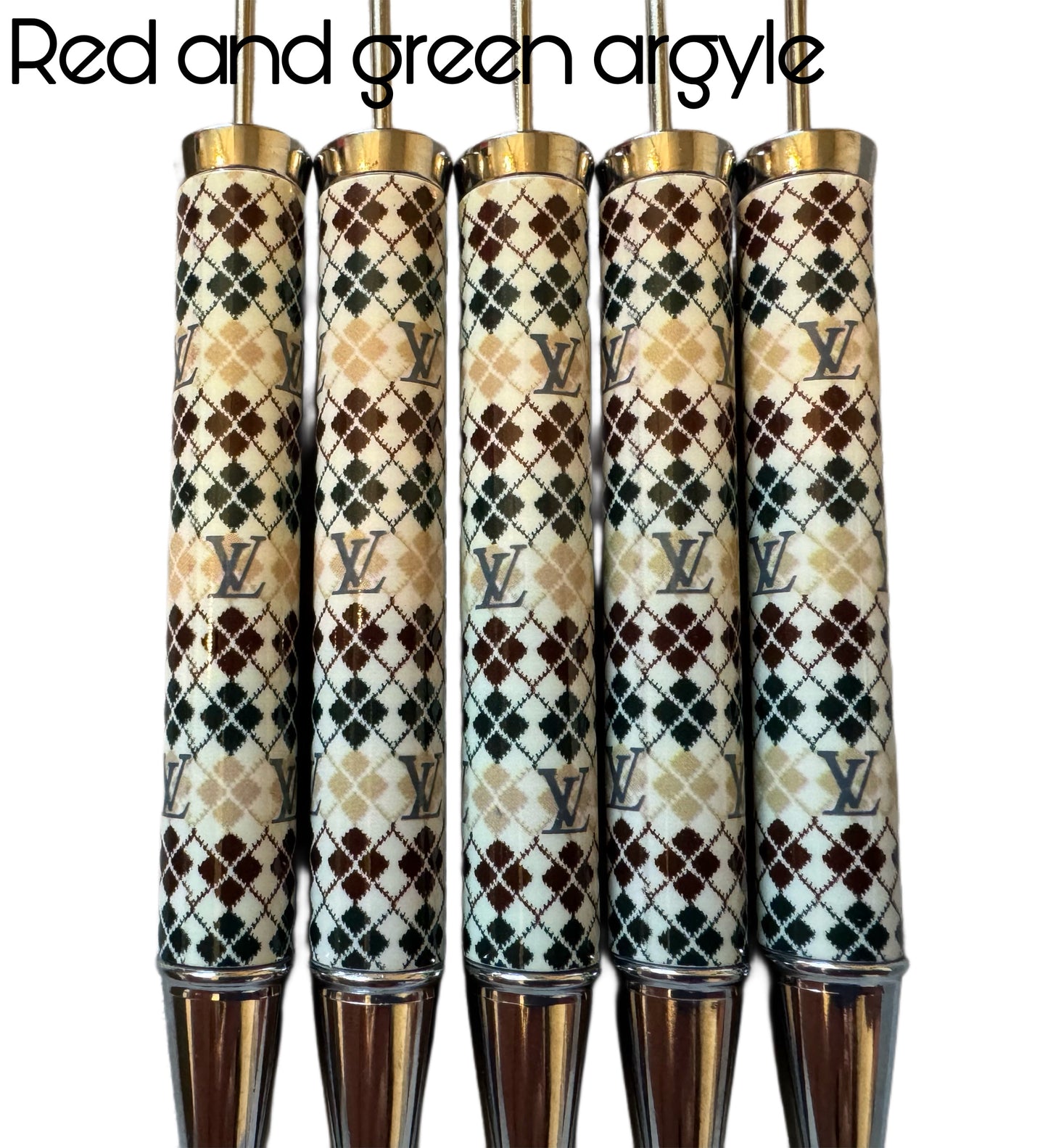 5 Pieces LV Beadable Plastic Pen Blank for Your DIY Creations. 5 Different Patterns to Choose From!