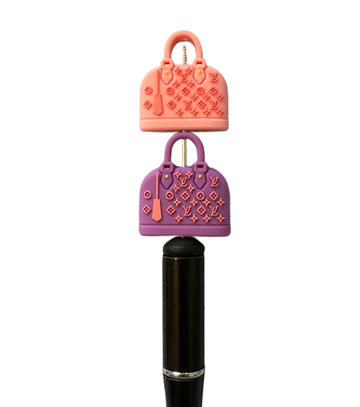 LV Rounded Purse or Hand Bag Designer Inspired Silicone Focal Bead for Beadable Pens, Stylus, Pencils, Keychains and More