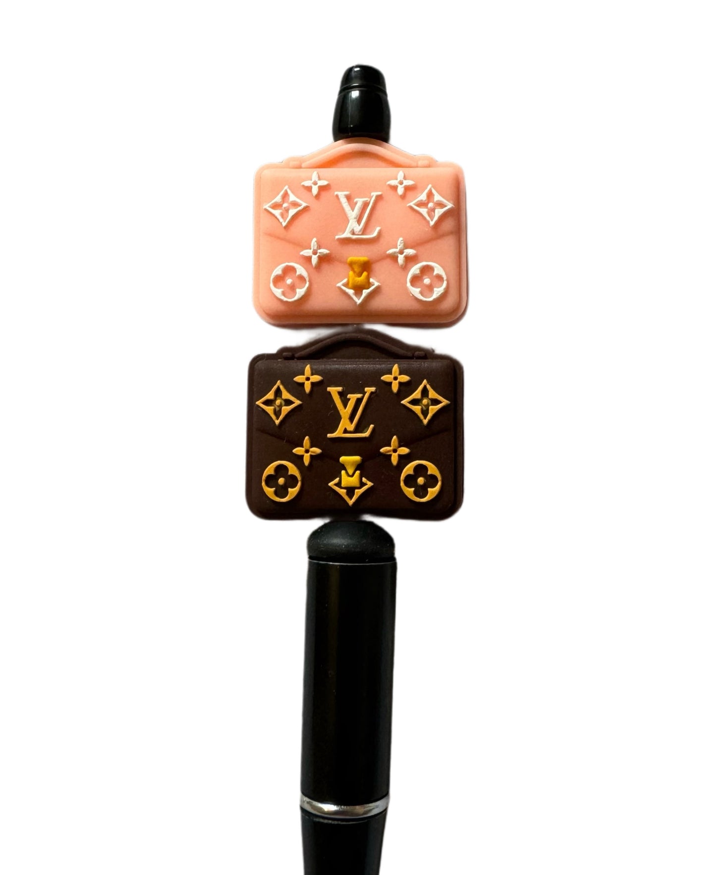 LV Valise or Purse Designer Inspired Silicone Focal Bead for Beadable Pens, Stylus, Pencils, Keychains and More