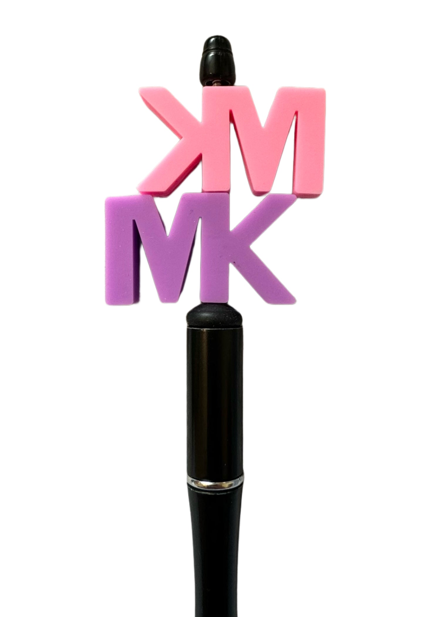 MK Letters Designer Inspired Silicone Focal Bead for Beadable Pens, Stylus, Pencils, Keychains and More