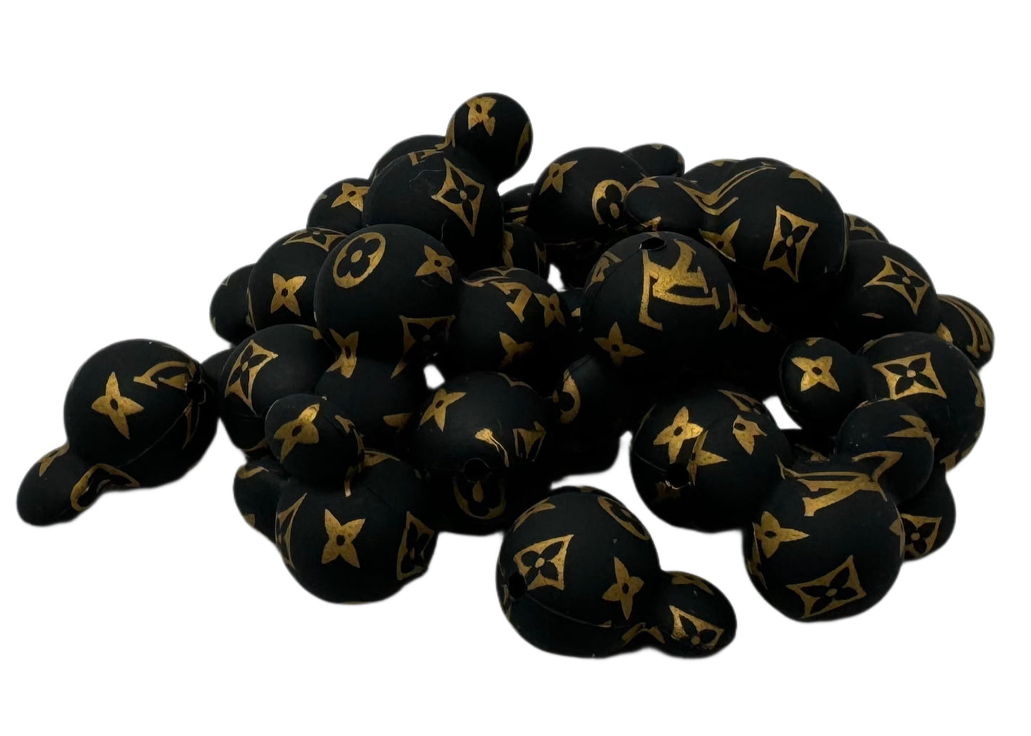 LV 3D Mouse Head Designer Inspired Silicone Focal Bead for Beadable Pens, Stylus, Pencils, Keychains and More