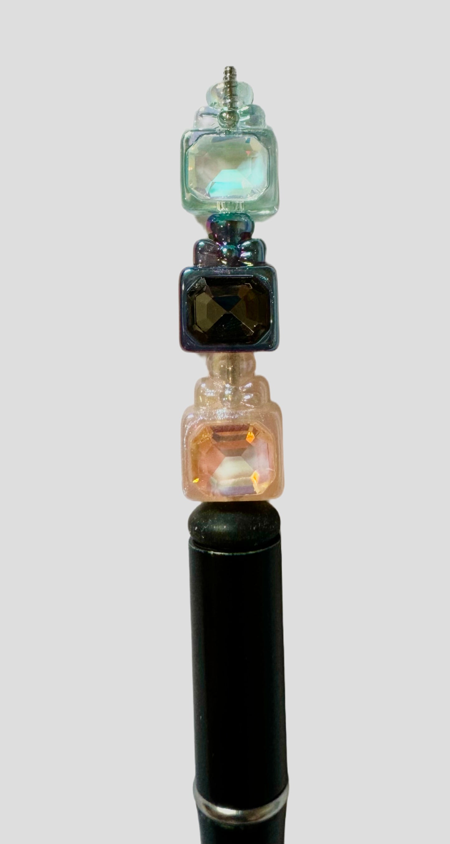 Perfume Bottle CC Designer Inspired Acrylic Bead with Rhinestone for Beadable Pens, Stylus, Pencils, Keychains and More!