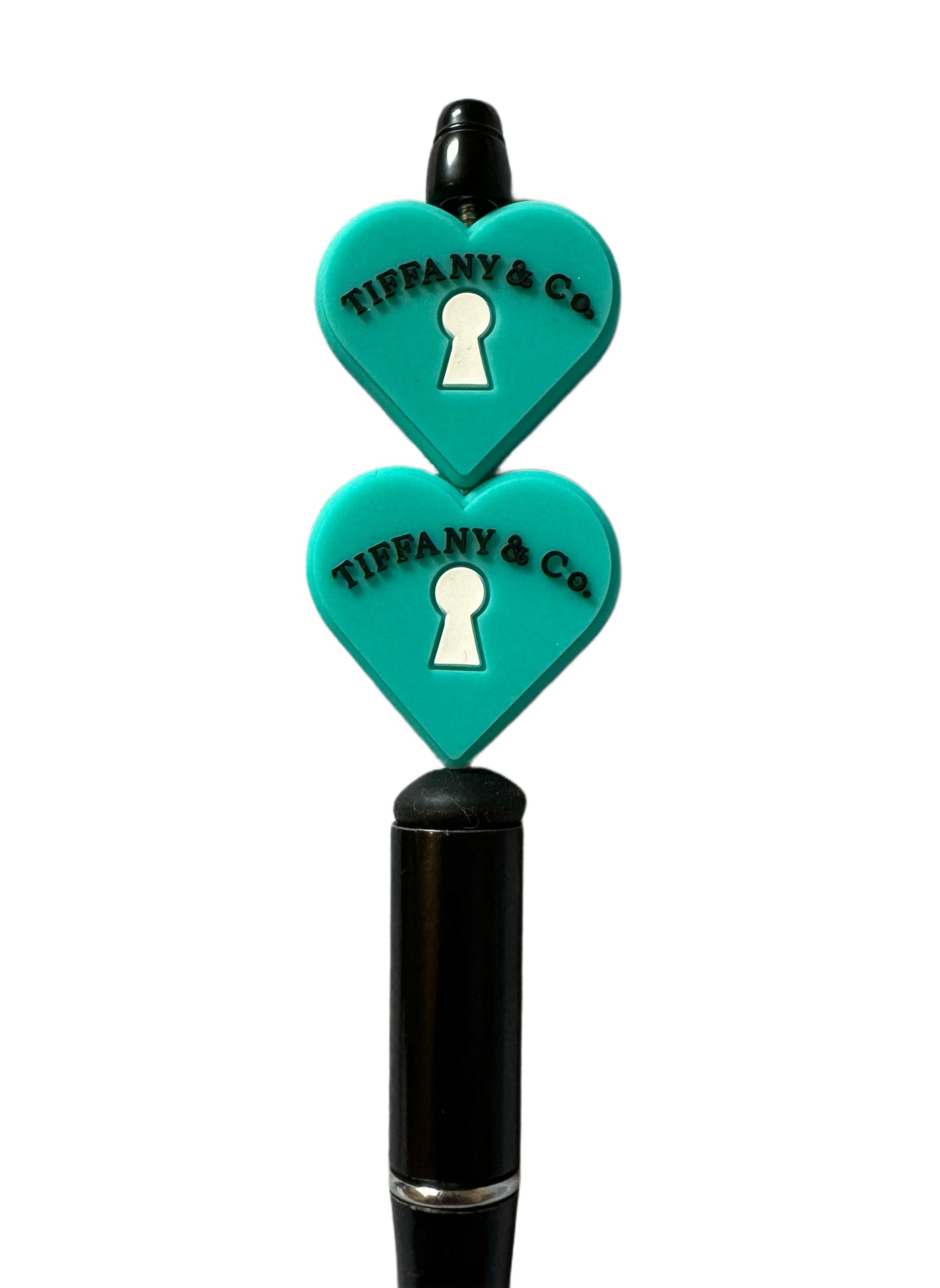 Tiffany Heart Designer Inspired Silicone Focal Bead for Beadable Pens, Stylus, Pencils, Keychains and More