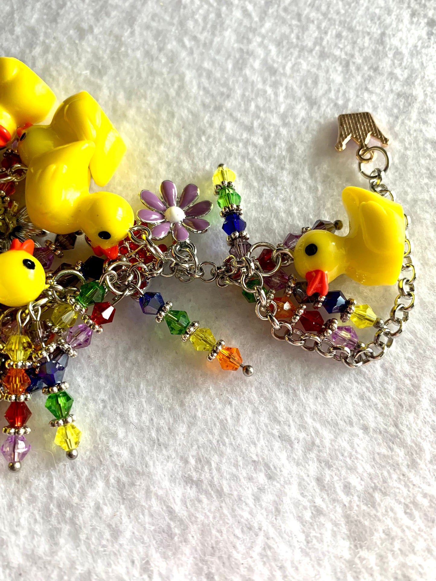 Cruising Ducks Duck-a-palooza Cha Cha Bracelet with Metal Charms and Glass Beads