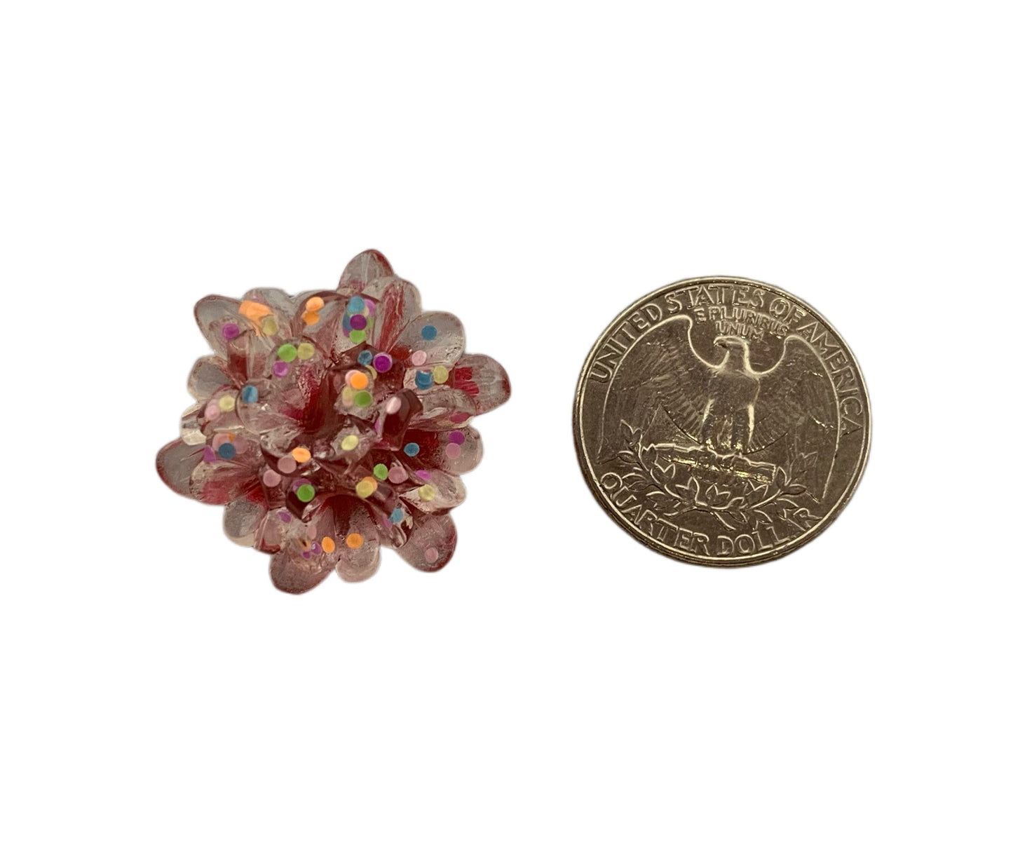 New Price! 24mm GLOW Clear with Mixed Color Camilla Flower Cabochon Flat Back DYI Phone Cases Water Bottles Scrapbook Hair Accessory
