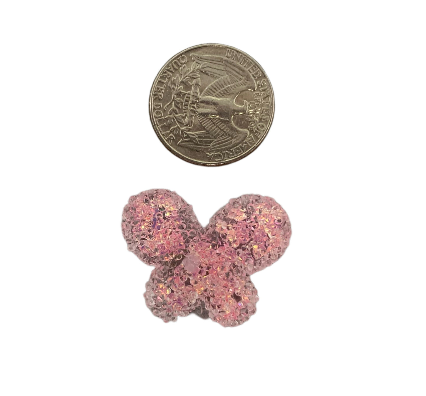 24mm Glitter Sugar Butterfly Resin Cabochon Mix Embellishment Flat Back DYI Phone Cases Water Bottle Scrapbook Hair Accessory Decorative