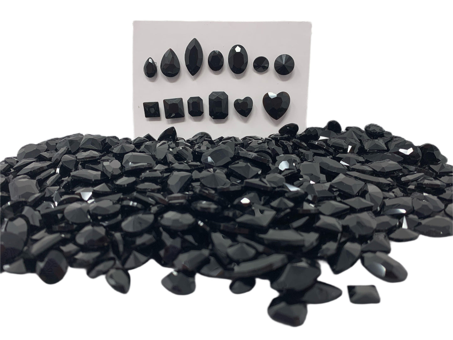 New Price! Pitch Black K9 Glass Mix Nail Charms or Cabochon Embellishment DYI Phone Cases Water Bottles Scrapbook Hair Accessory Gothic