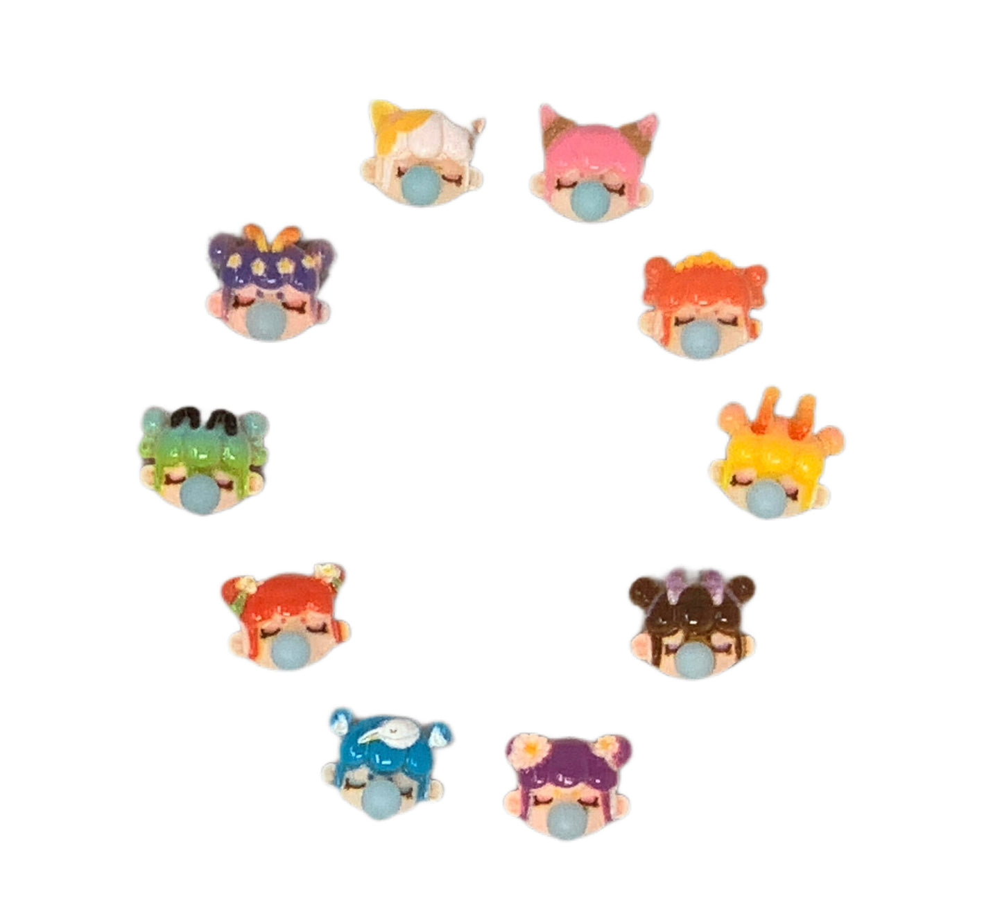 New Price! Little Girl Blowing a Bubble Nail Charm Mix Cabochon DYI Phone Cases Scrapbook Hair Accessories Decorative