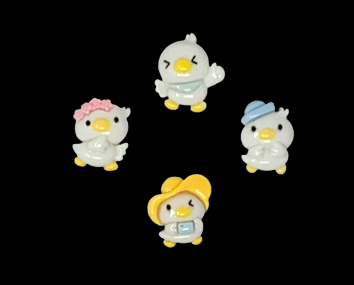 Flat Back White Duck Resin Rubber Duckie Style Cabochon Charm DYI Phone Cases Scrapbook Hair Accessory Bracelet Decorative Cruising Ducks