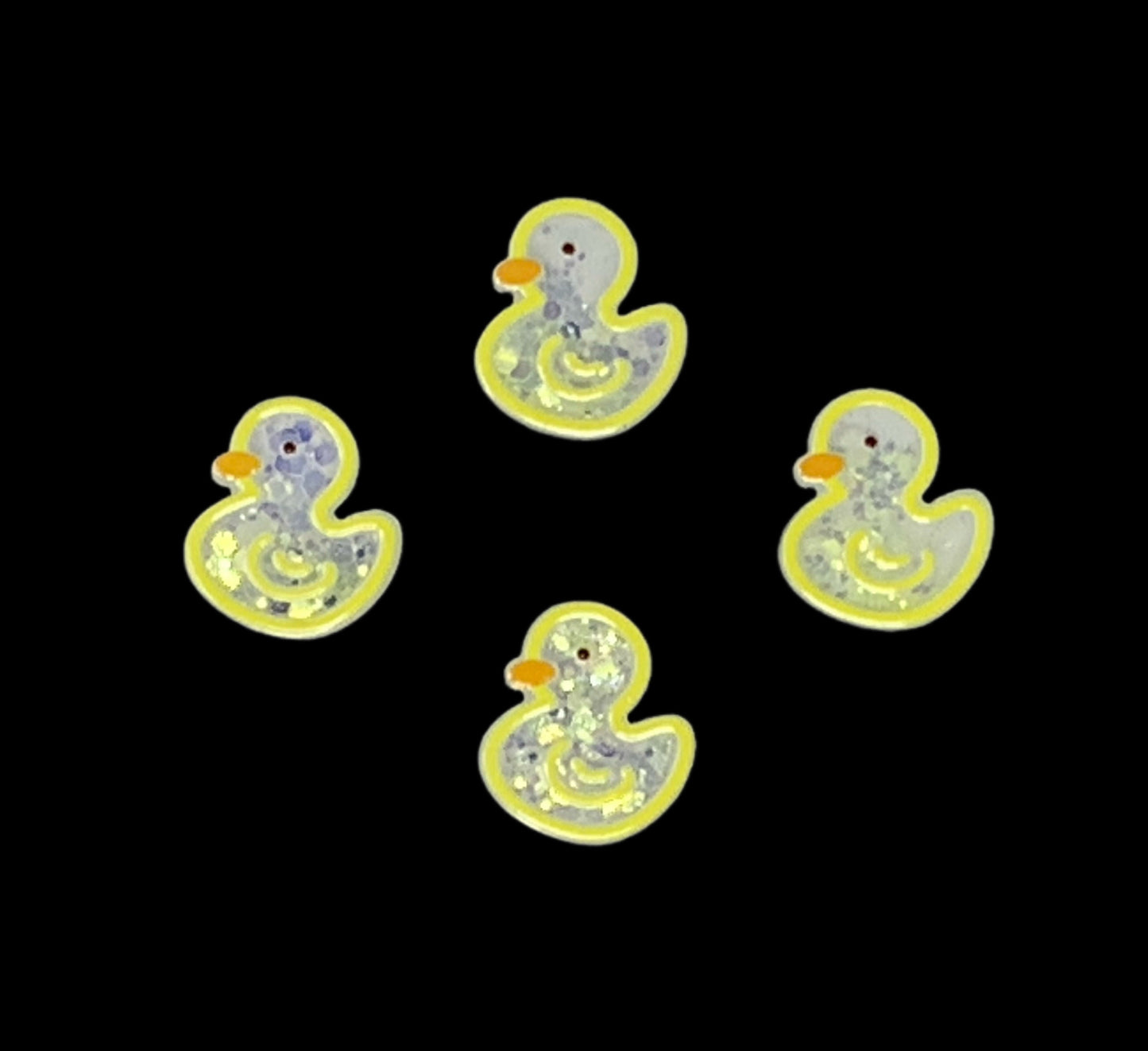 28mm Smaller Acrylic Shaker Duck Rubber Duckie Style Cabochon Flat Back DYI Phone Cases Scrapbook Hair Accessory Decorative Cruising Ducks