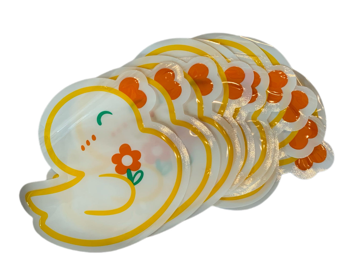 So Cute Duck with Flower Plastic Bags with Resealable Zip Closure for Jewelry, Party Favour, Resin Ducks or Cruising Duck Game