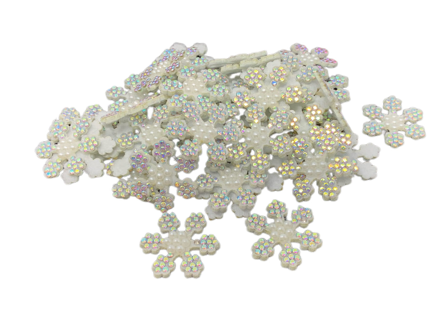 Felt and Rhinestone Flat Back Patch or Appliqué Snowflake for Winter or Christmas DYI Clothing Scrapbook Hair Accessory