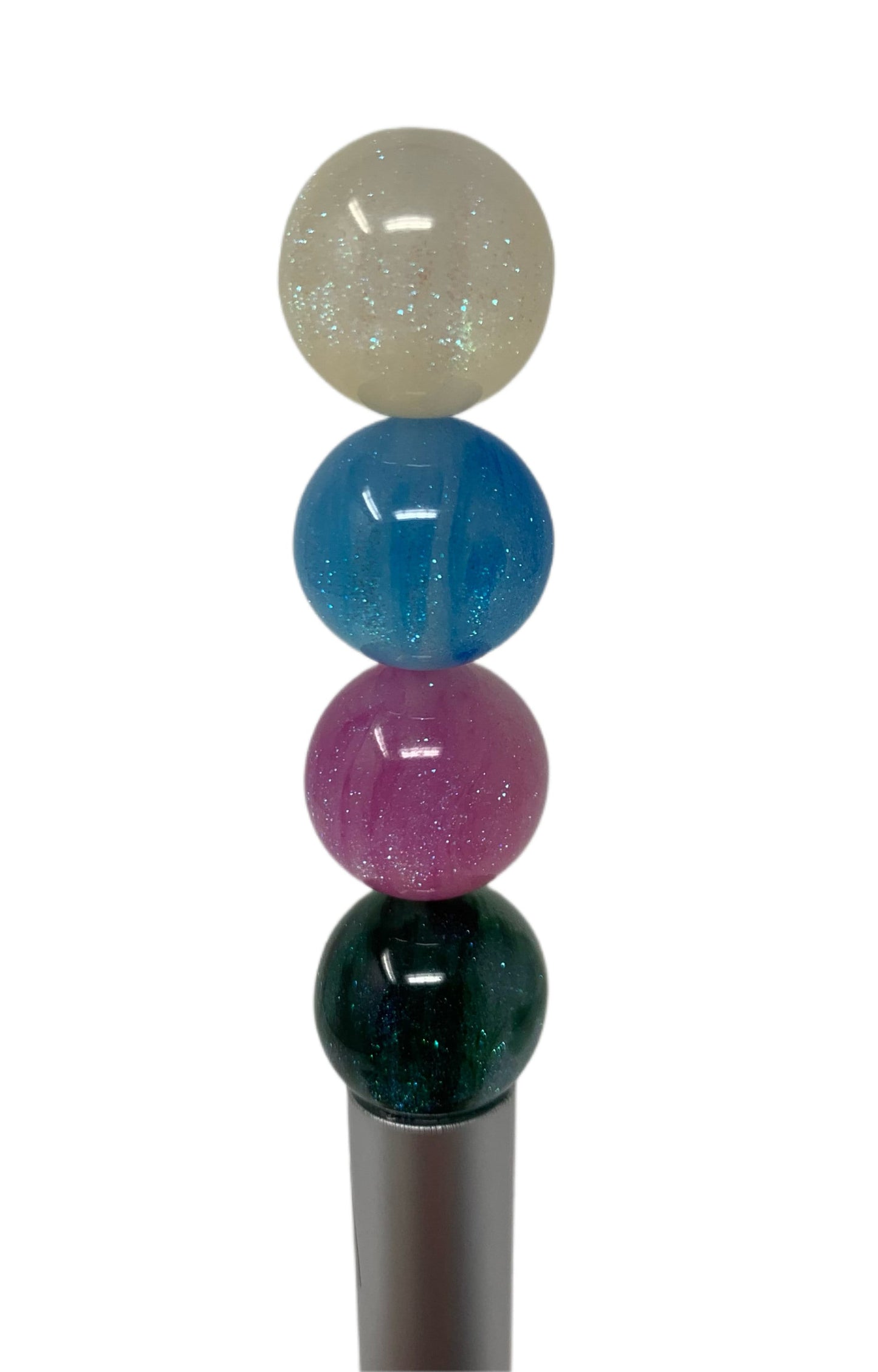 16mm Mermaid or Galaxy Glitter Beads Mix for Beadable Pen Stylus Keychain Bracelet and more for Your DIY Creations