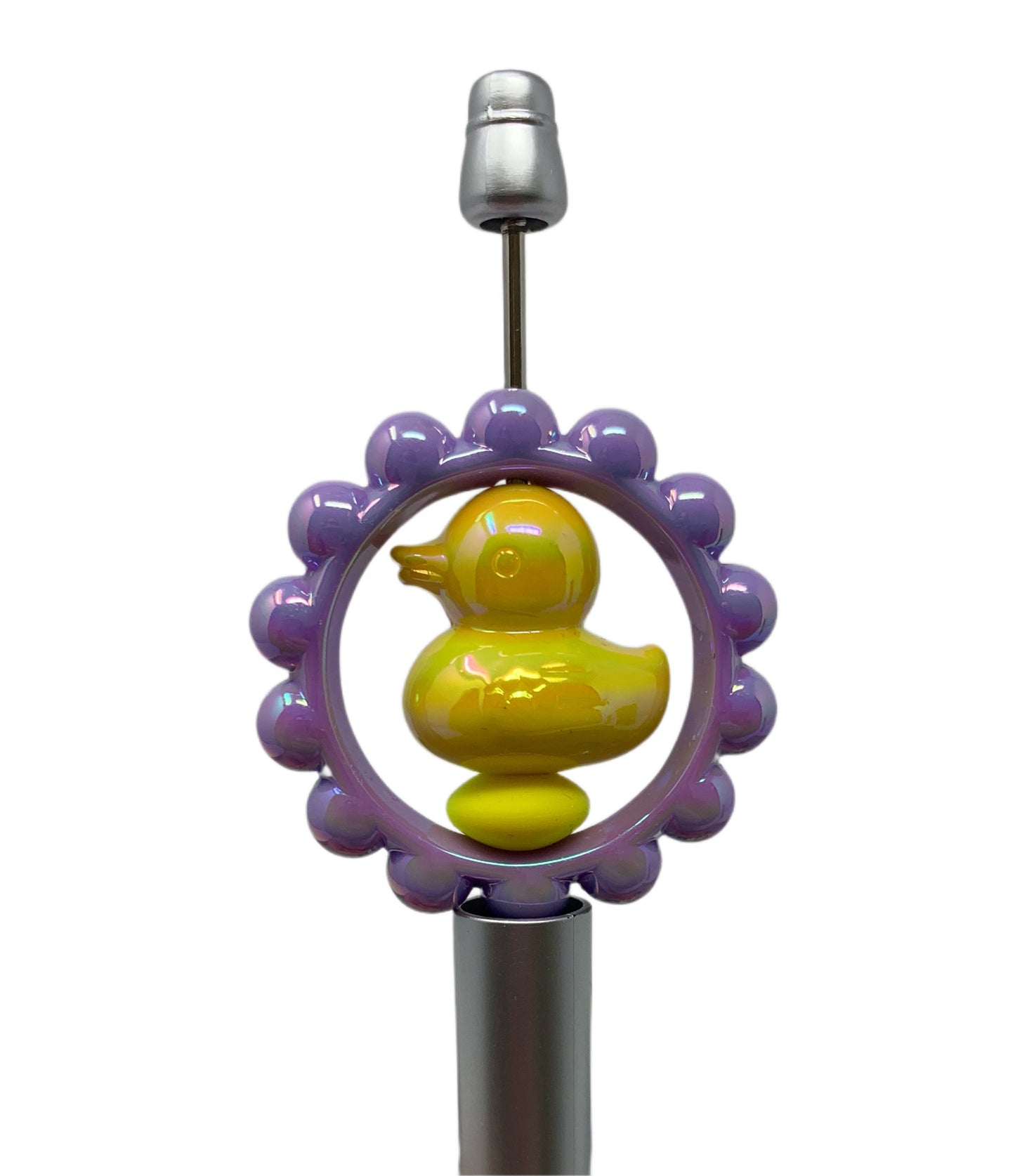 42mm Opaque Round Frame with Scalloped Edges for Beadable Pen Stylus Keychain Bracelet and more for Your DIY Creations