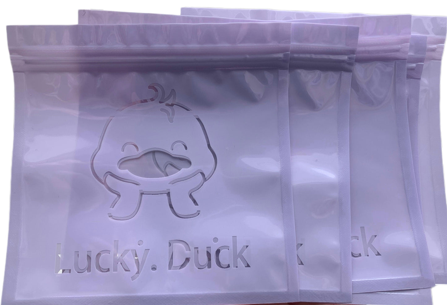 Lucky Duck Yellow Blue Pink or Purple Plastic Bags with Resealable Zip Closure for Jewelry, Party Favour, Resin Ducks or Cruising Duck Game
