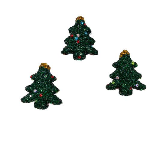 Gorgeous Green, Red or Silver 29mm Rhinestone Christmas Tree Beads for Beadable Pen Stylus Keychain Bracelet Earrings and More.
