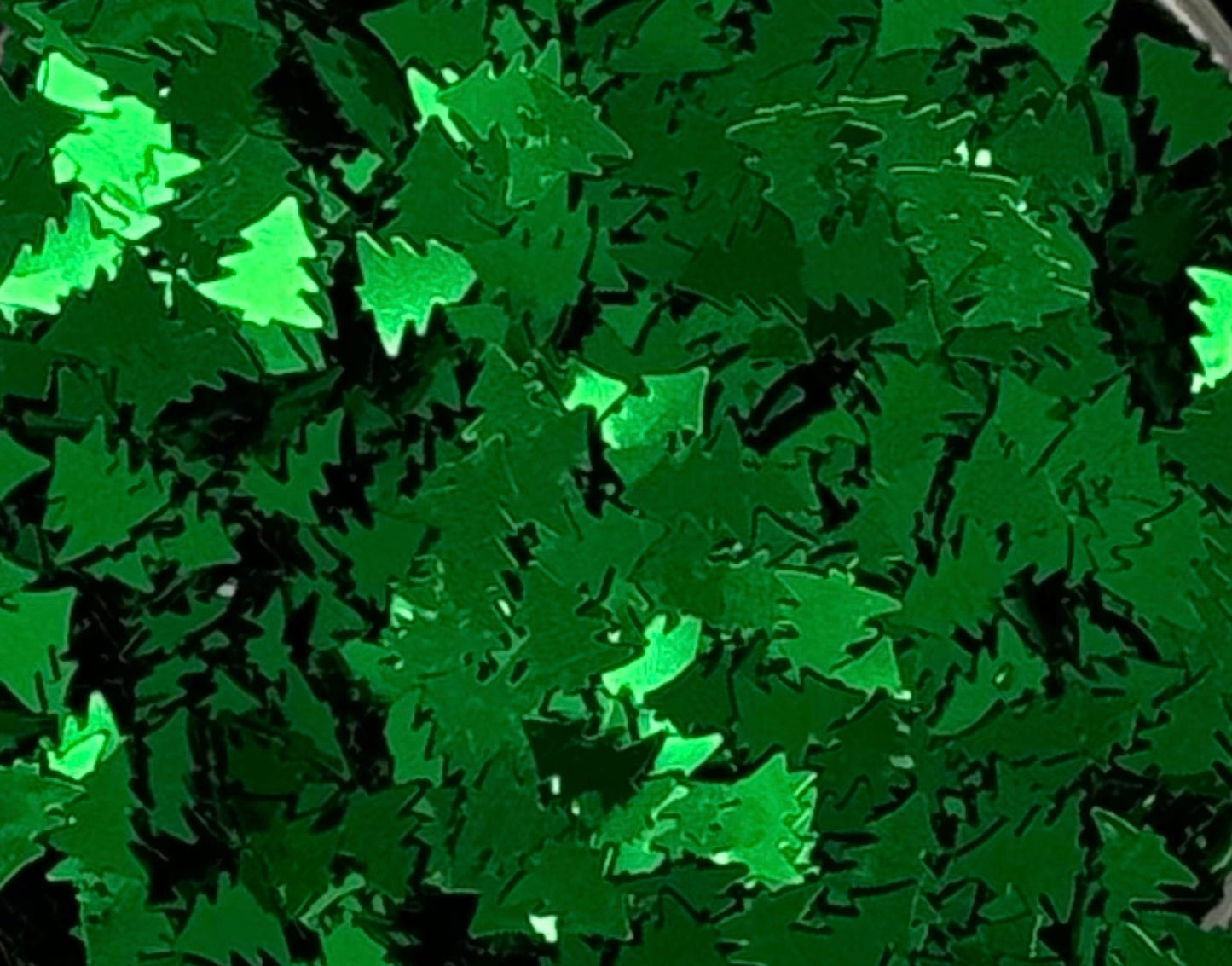 5, 10 or 20 gm Christmas Tree in Green Confetti Glitter for Beadable Snow Globe Pens, Christmas Ornament Accents, Slime, Decoden, Nail Art