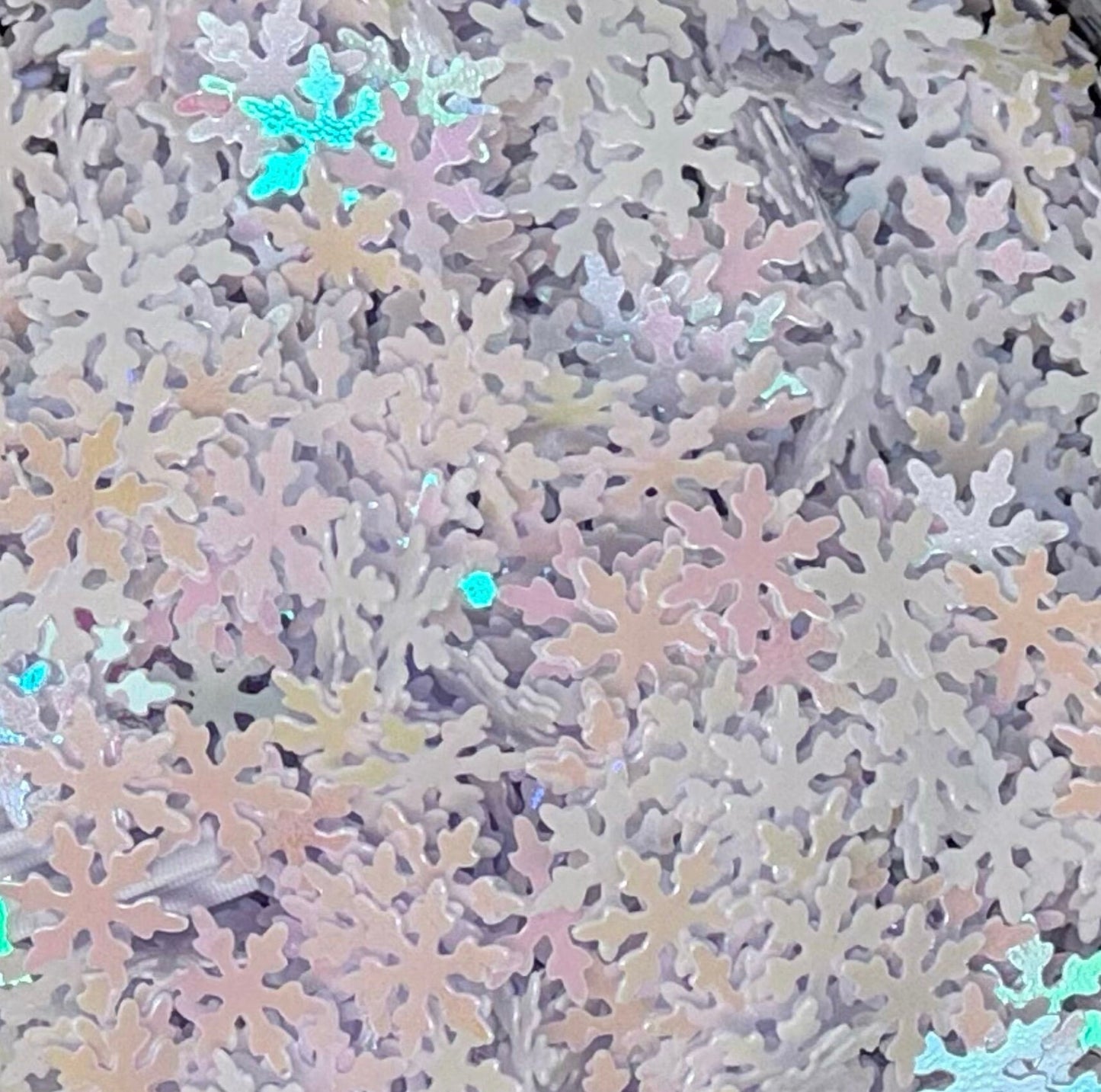 5, 10 or 20 gm Snowflake in White AB Confetti Glitter. Great for Beadable Snow Globe Pens Christmas Ornament Accents, Slime Decoden Nail Art