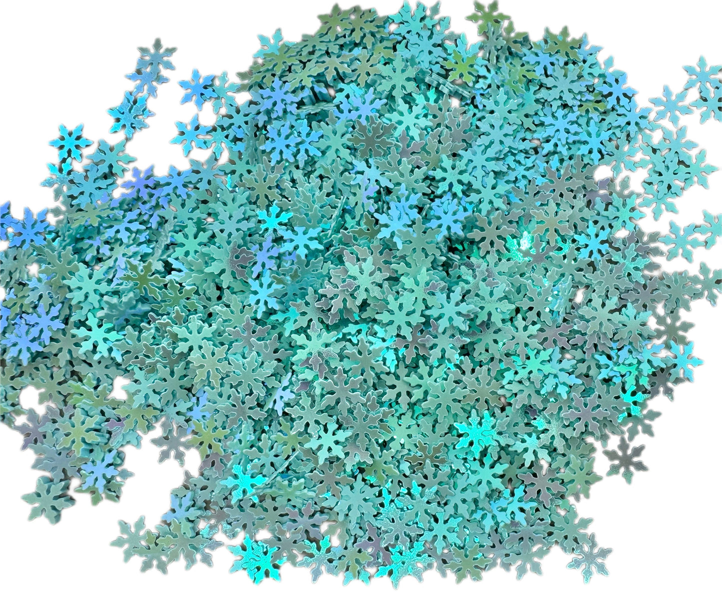 5, 10 or 20 gm Snowflake in Blue AB Confetti Glitter. Beadable Snow Globe Pens, Christmas Ornament Accents, Slime, Decoden, Nail Art