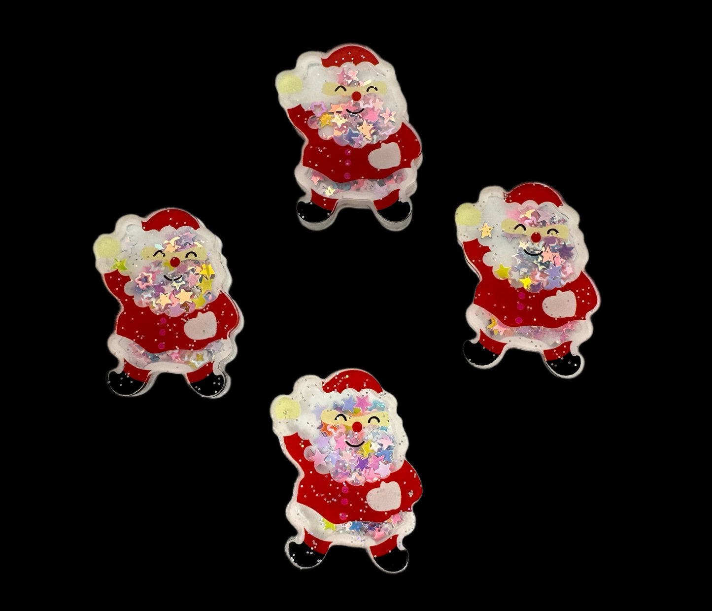 Christmas is Coming! 39mm Acrylic Shaker Santa Cabochon Flat Back DYI Phone Cases Scrapbook Hair Accessory and More!