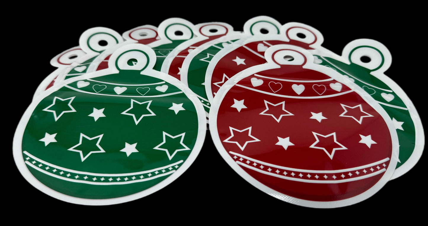 Christmas Ornament Plastic Bags with Resealable Zip Closure for Gifts, Jewelry, Party Favour, Stocking Stuffers and More!