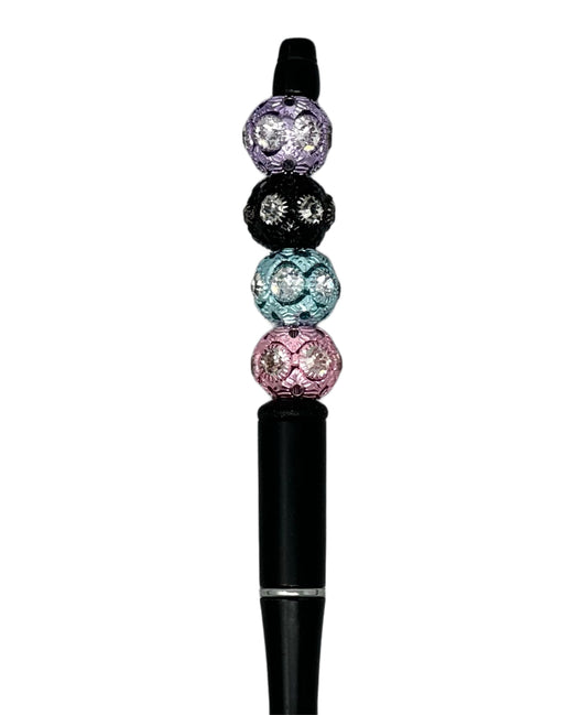 Fancy 14mm Metal and Rhinestone Lacey Bead Mix with Large Centre Hole for Beadable Pen Stylus Keychain Bracelet and More!