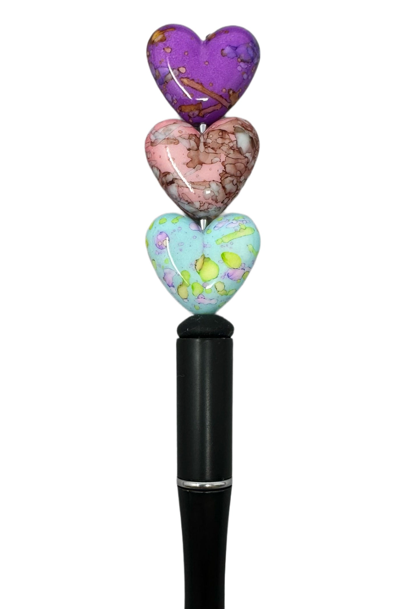 Acrylic Marble Heart Beads for Beadable Pen Stylus Keychain Bracelet and more for Your DIY Creations. Just in Time for Valentine’s Day!